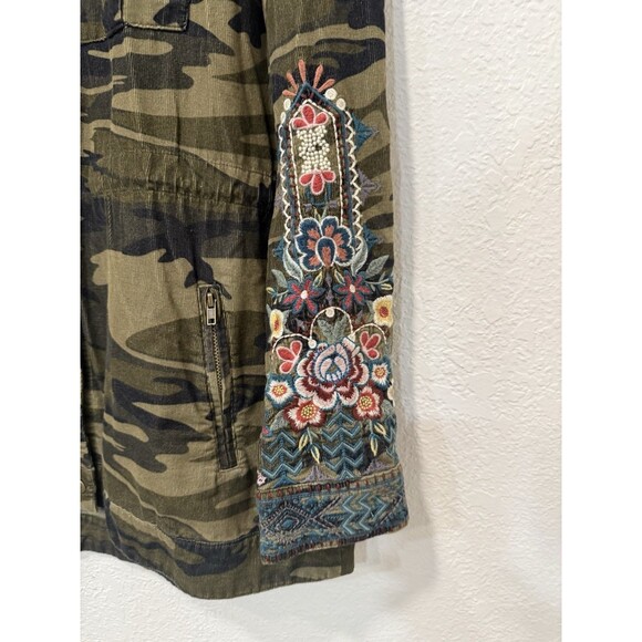 Johnny Was Workshop Shacket Womens Raquel Floral Drawstring Camo Jacket Sz S - Picture 5 of 6